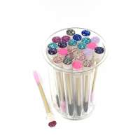 Disposable Mascara Brushes Diamond Eyelash Spoolies Makeup Brush Mascara Wand in Sanitary Tube Lash Supplies