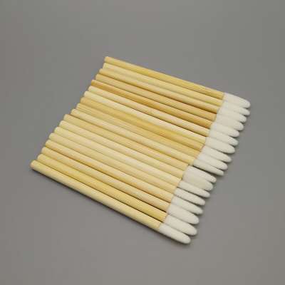 Eco-friendly Biodegradable Bamboo Stick Doe Foot Lip Gloss Wand Lint-free Applicator lip brush