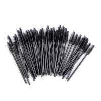 50 Pcs/Set Six Colors Disposable Mascara Wands Mini Lashes Brushes Mascara Applicator Micro Spoolie Brushes for Eye Lash