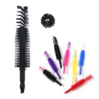 2 in 1 Mascara Brush Tip Applicators with Nylon and Silicone Bristle